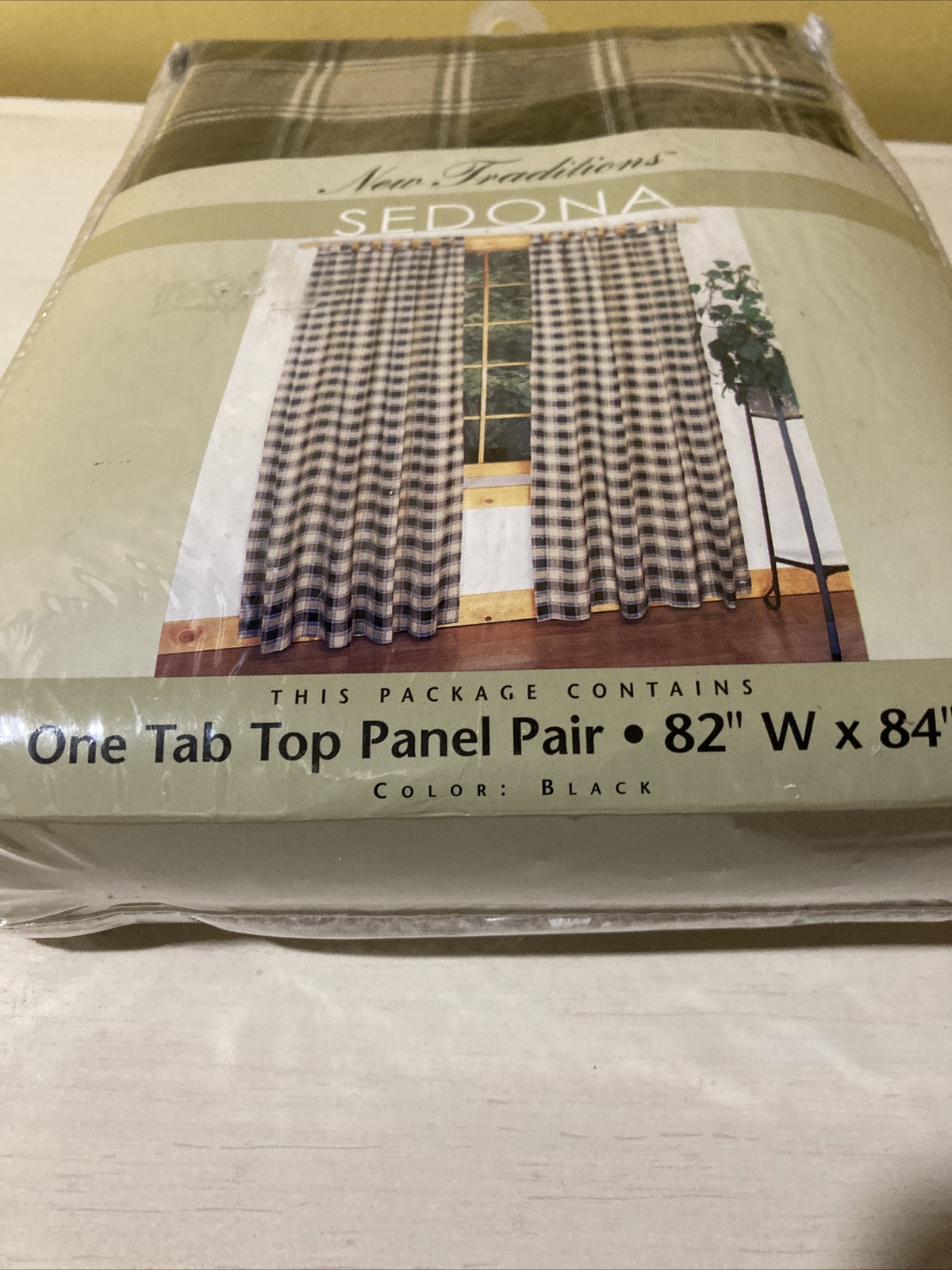 Sedona 100% Cotton Check /Plaid One Tab Top Panel Pair 82”W x84”L