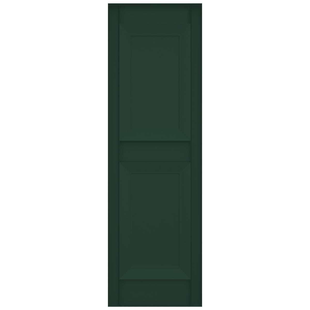 Standard Raised Panel Shutters 14.75″ W x 35″ H, Two Equal Panels, Midnight Gree