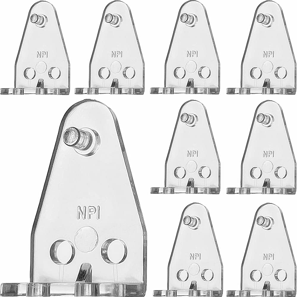 10pcs Clear PC Hold Down Brackets for 1″ Mini Blinds & More