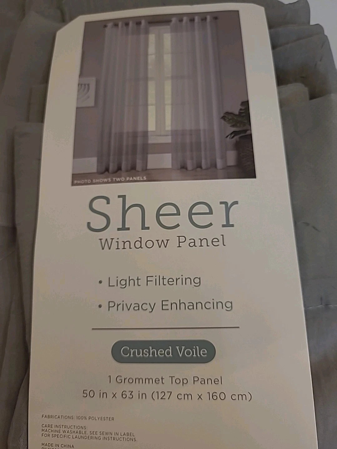 Regal Home Sheer Crushed Voile Grommet Top Single Curtain Panel – Choose Options