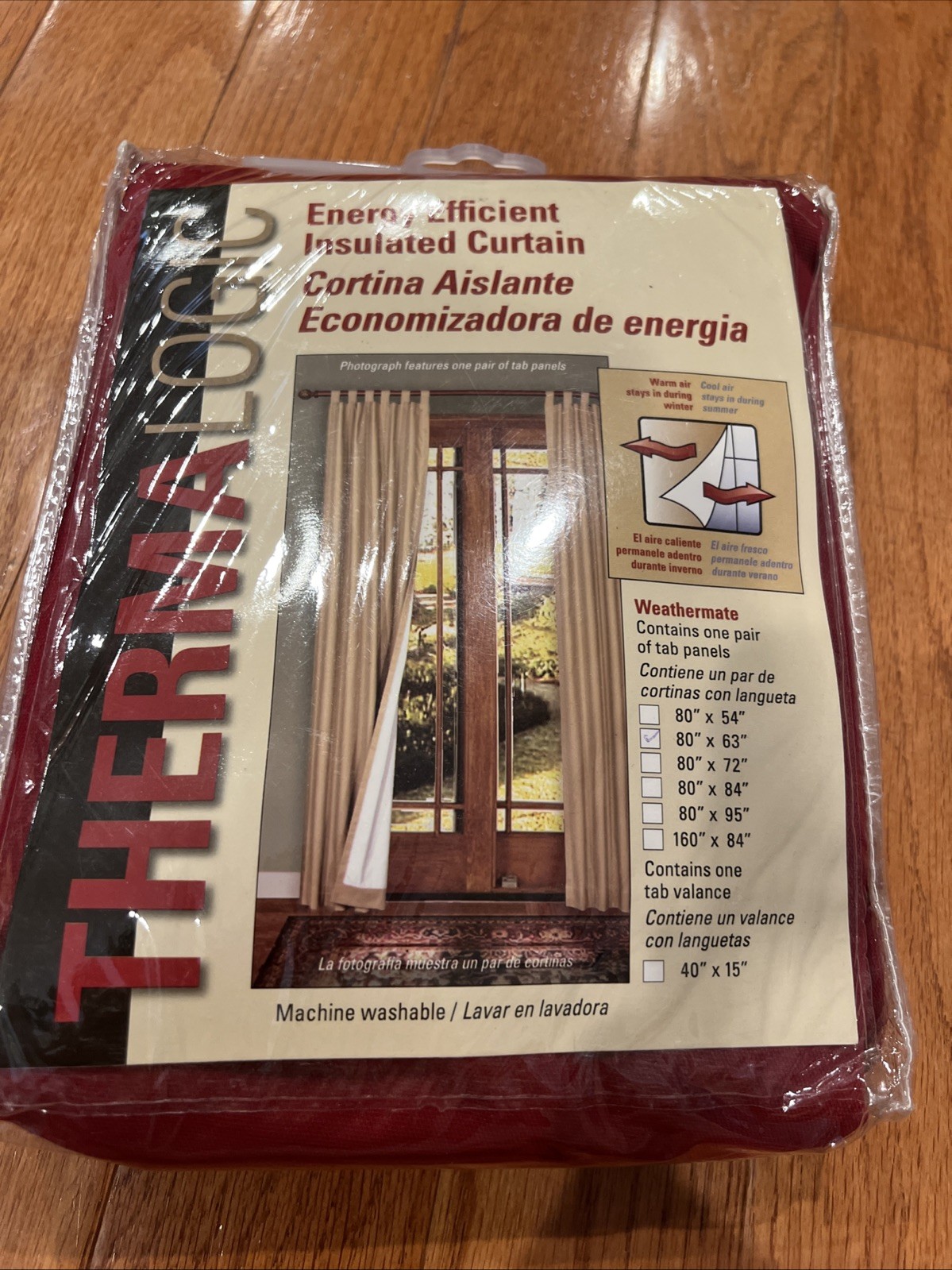 New ThermaLogic Energy Efficient Insulated Curtain 80″ x 63” Red Color