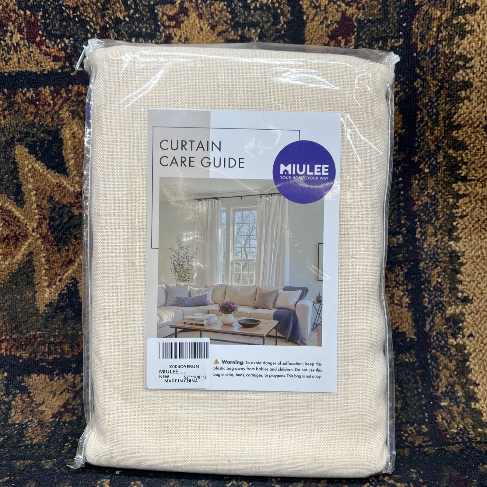 MIULEE Linen Texture Curtains 52″x108″ 2 Panels – NEW