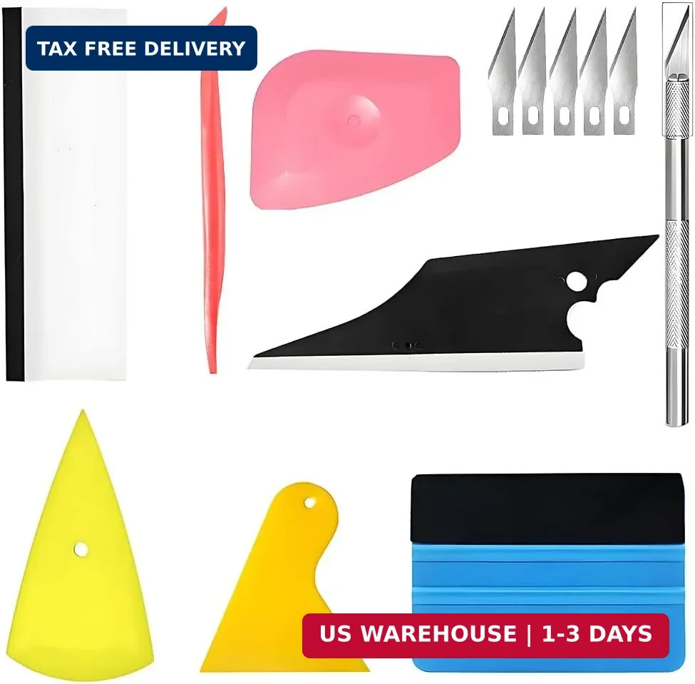 13PCS/Set Car Window Tint Tools Kit, Vehicle Glass Protective Film Installation