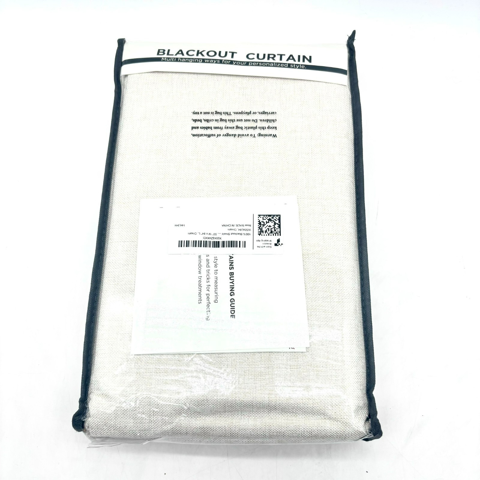 Oeko Tex 100% Blackout Shield Curtain Size Standard (50W x 84L Inches) Cream