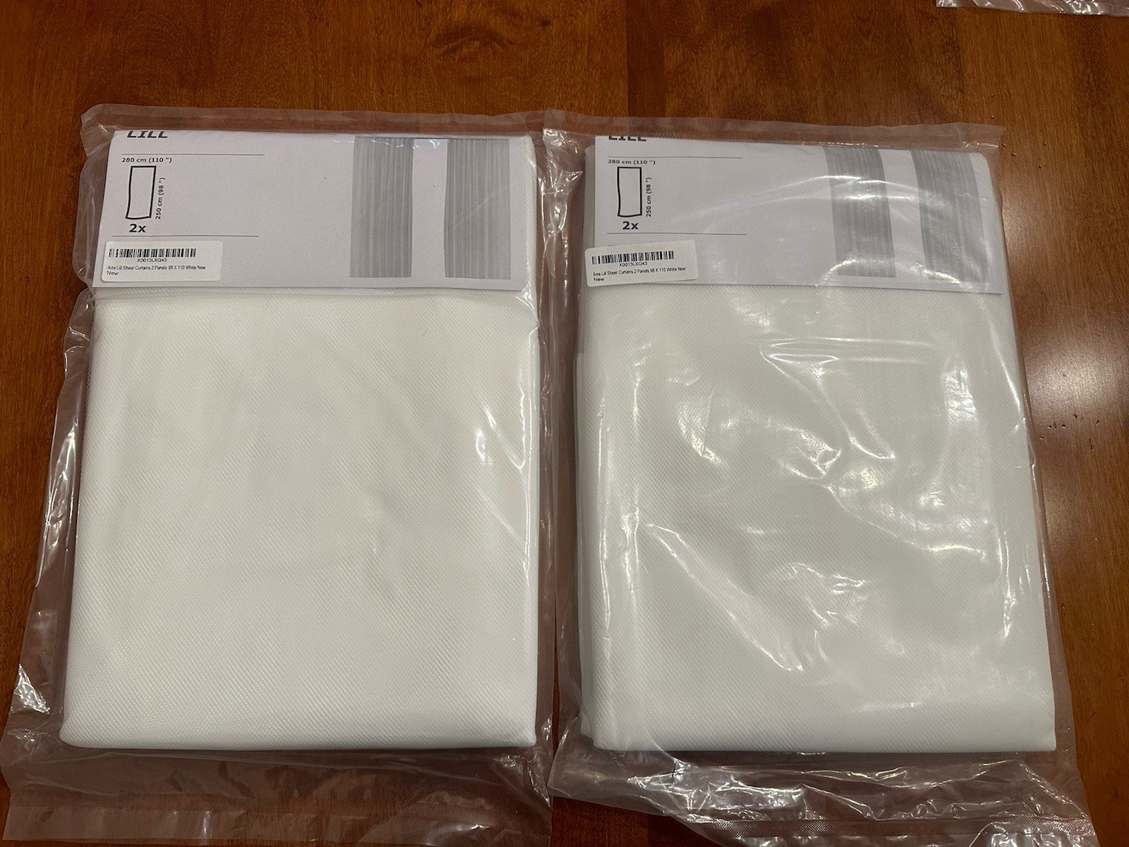 IKEA LILL Sheer White Curtain Panels 2 Pairs 4 Total 110-98″ 901.119.80 SEALED