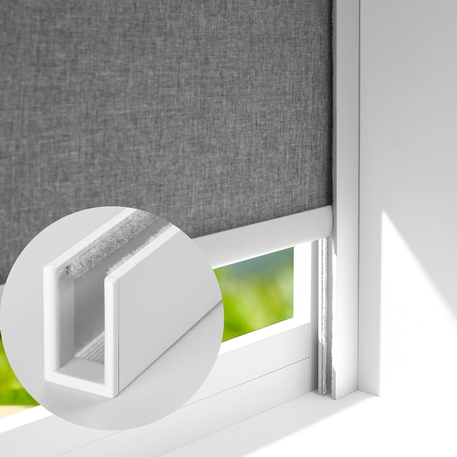 U Channel Light Blocking Strips for Roller Blinds – 58″ White, 2 Pcs