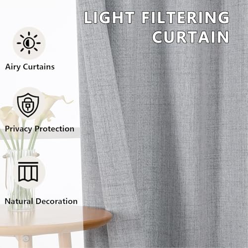 Valances for Windows 12 Inch Length, Light 52″W x 12″L (Pack of 1) Grey