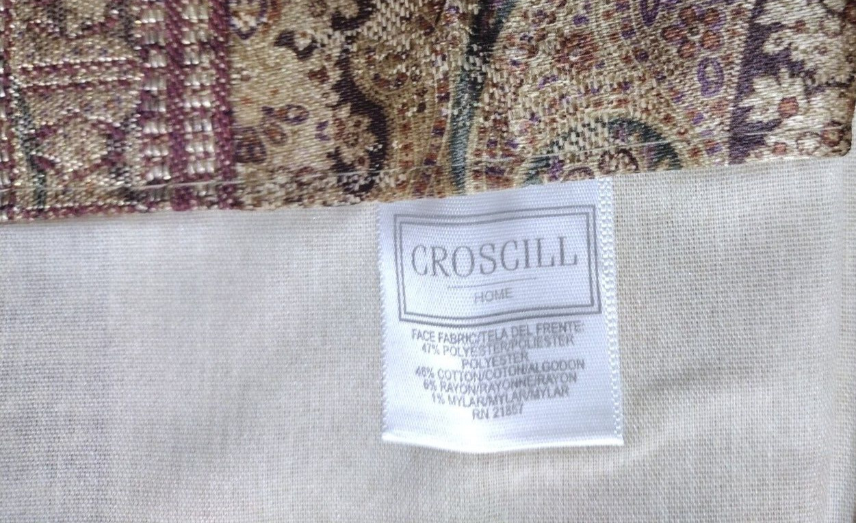 CROSCILL CLASSIC TANGIER (1) ASCOT VALANCE 40″ W x 25″ L. Multi color gold tone