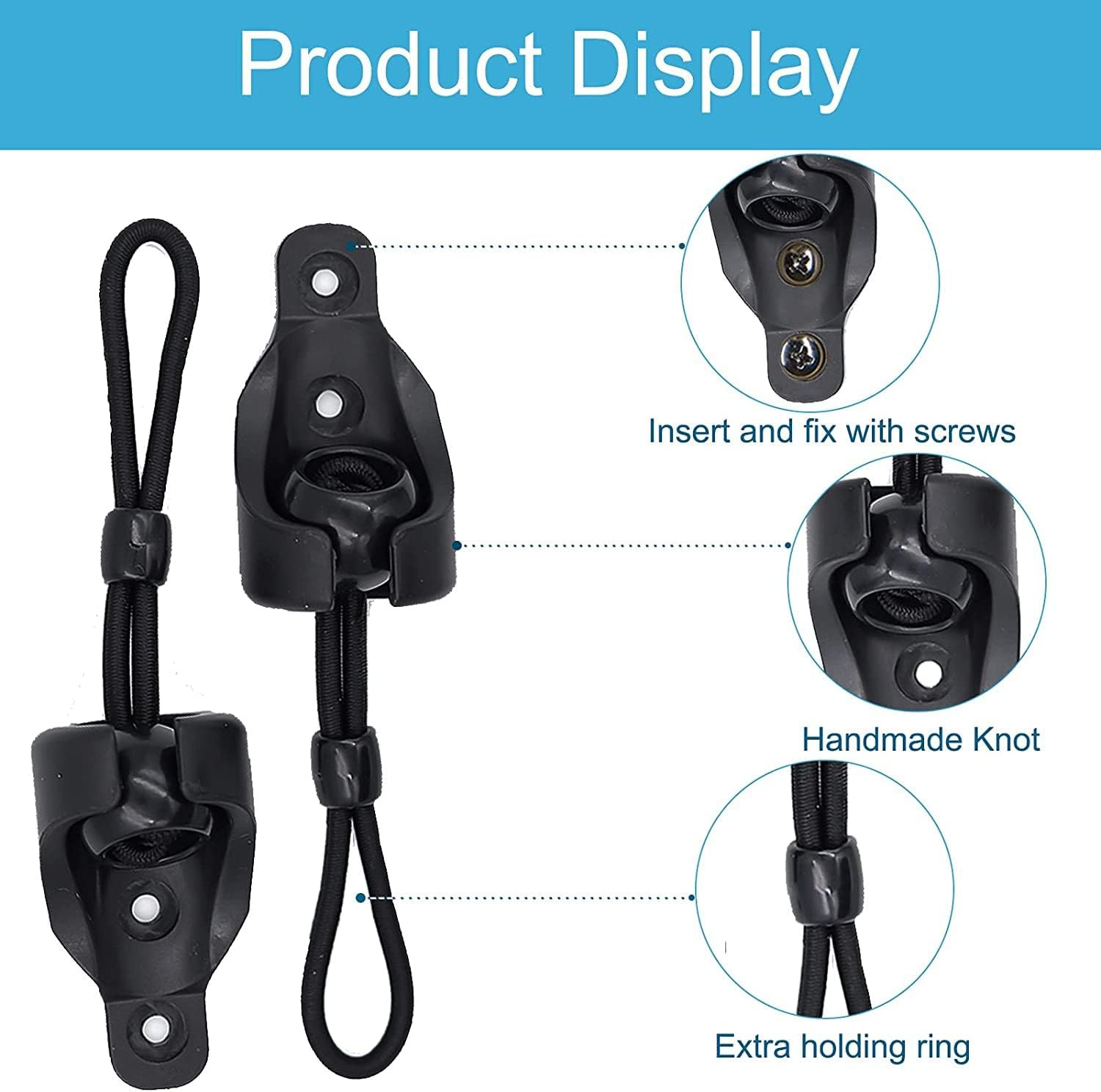 5 Sets Bunge Kit+End Cover, Accessories for Outdoor/Indoor Sunshade Curtain and