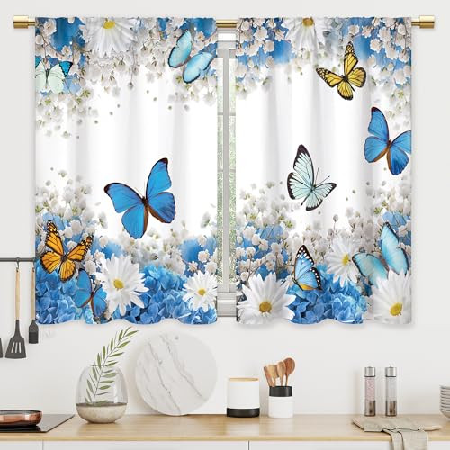 Blue Teal Flower Butterfly 27.5″W x 39″L (Pack of 2) F4 Flower Butterfly