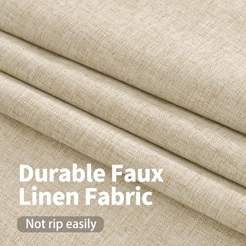 Linen Blackout Curtains 72 Inch Length for 52″W x 72″L (Pack of 2) Beige