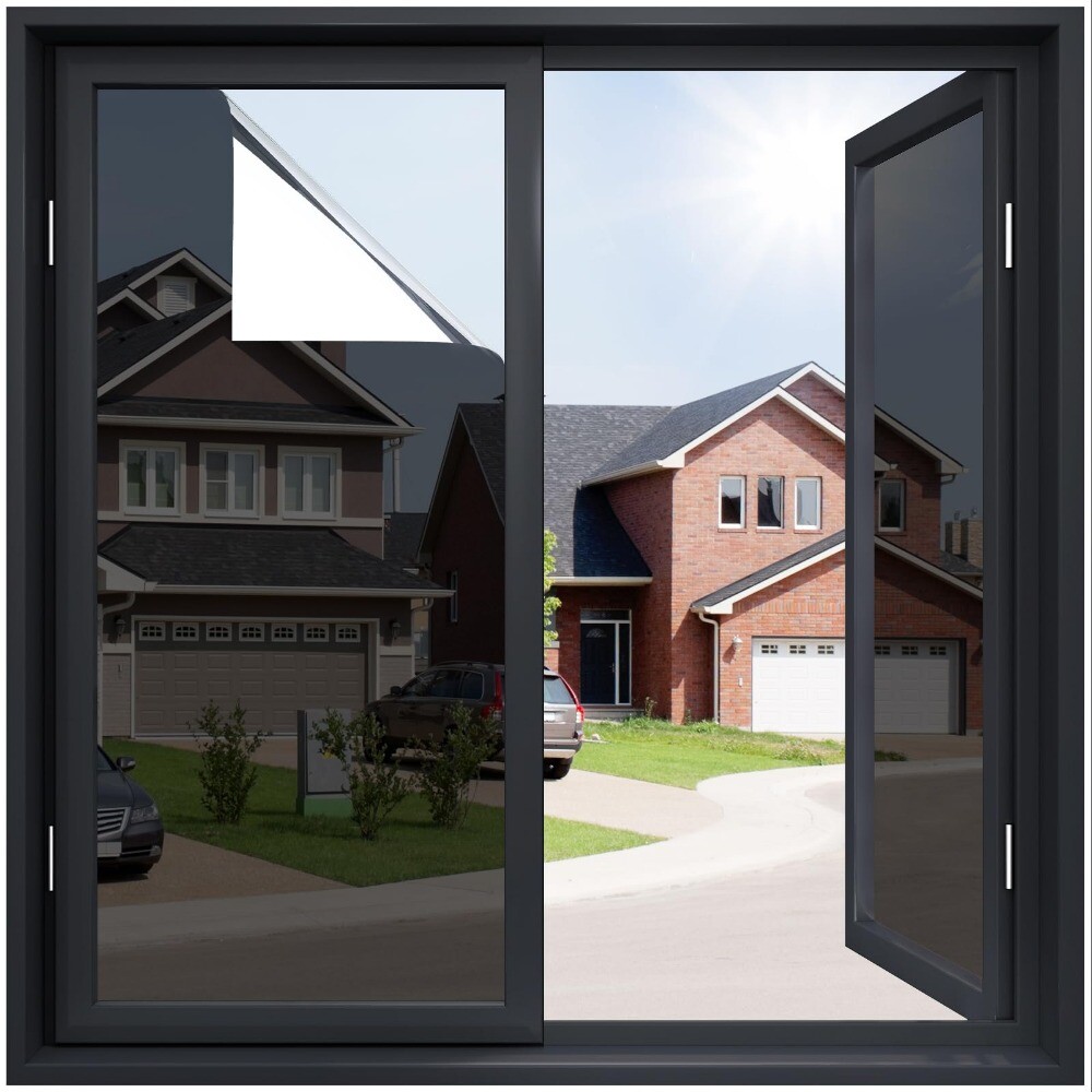 rabbitgoo One Way Mirror Window Film Heat Control Reflective Black Silver Tint