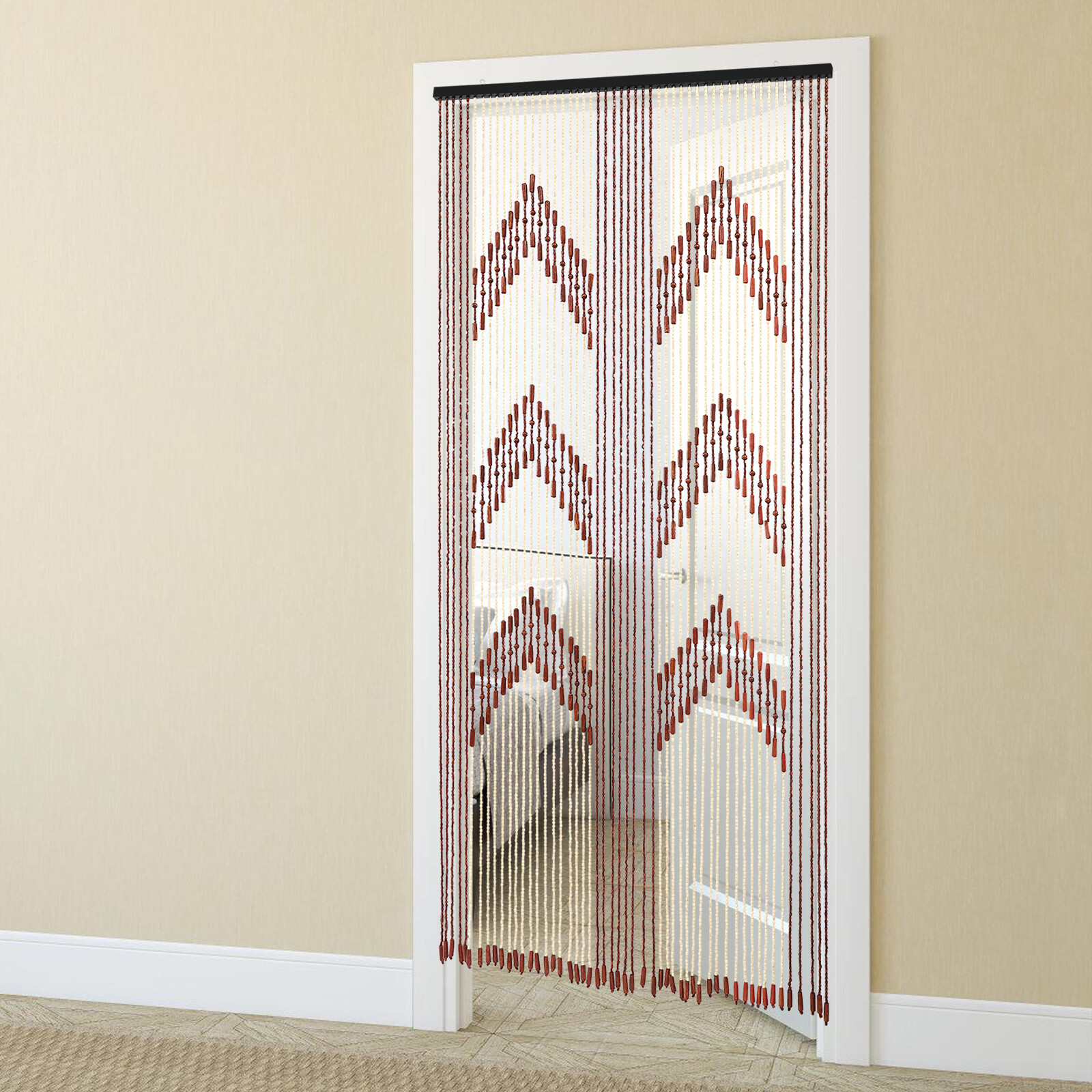 Vintage Bamboo Door Curtain 52 Strands Curtain Beads Room Divider 190*90cm