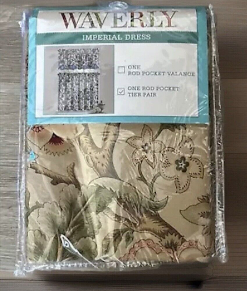 JCP WAVERLY IMPERIAL DRESS CAFE TIER PAIR ANTIQUE 26″ W X 24″ L NEW $60.00