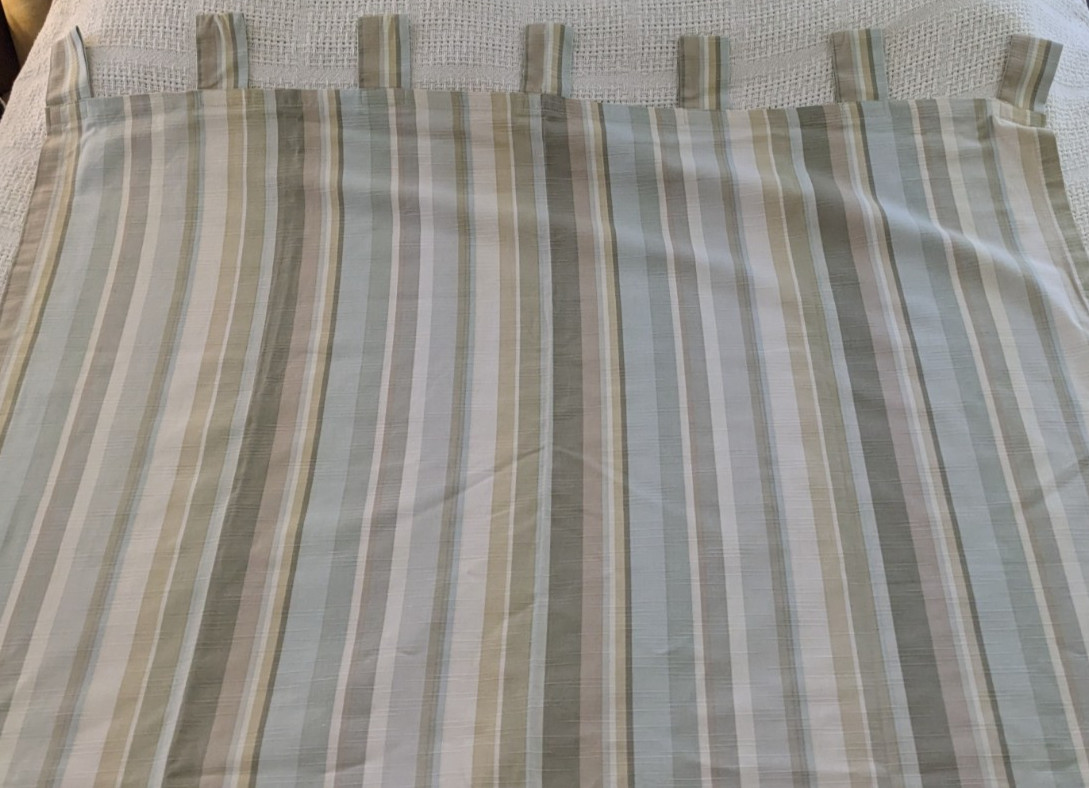 Pier 1 Six (6) Panel Curtains Desert Stripe 52” X 82” Green Multicolor *READ