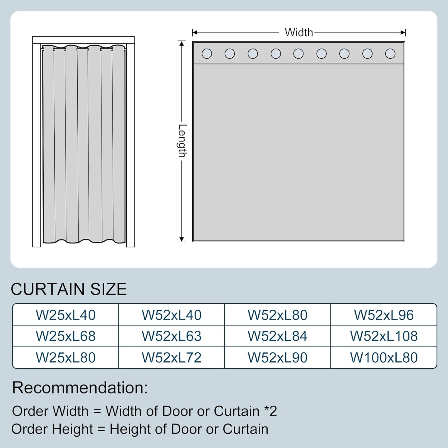 Door Curtains for Doorway Privacy, Black Grommet Closet Curtains for Bedroom, Do