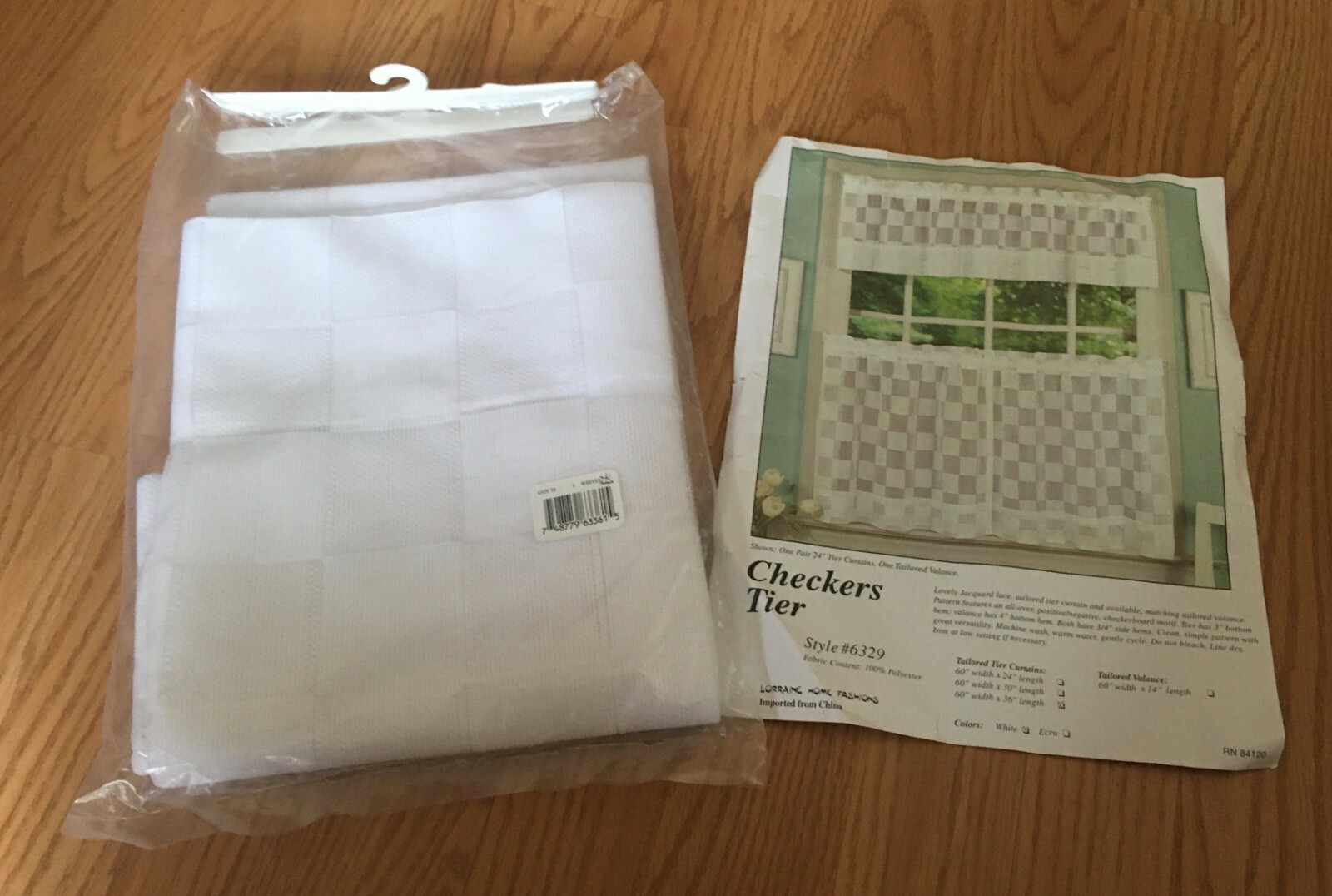 Vintage Checkers Tier Style #6329 Sz. 60″X 36″ BY LORRAINE HOME FASHIONS
