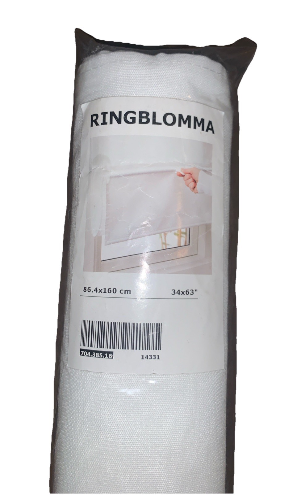 Ikea RINGBLOMMA Privacy Blind Shade White 34” x 63” NEW 704.385.16