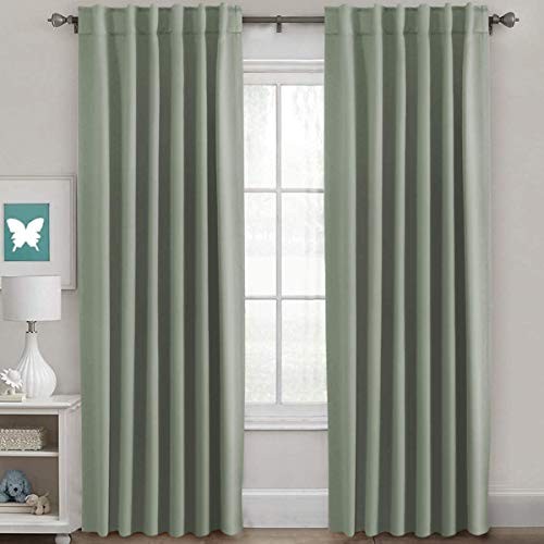 Blackout Curtains Thermal Insulated Window 52″W x 84″L (Pack of 2) Light Sage