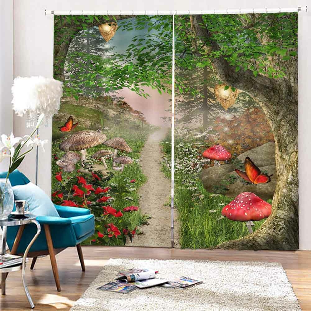 Muddy Deep Line Sky 3D Curtain Blockout Photo Printing Curtains Drape Fabric