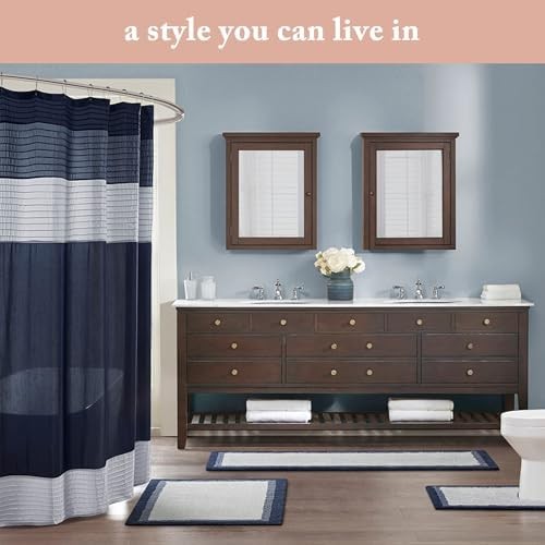Madison Park Amherst Bathroom Shower Modern/Contemporary Pieced Curtain Faux
