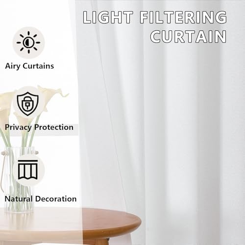 Valance for Window 18 Inch Length, Light 60″W x 18″L (Pack of 1) White