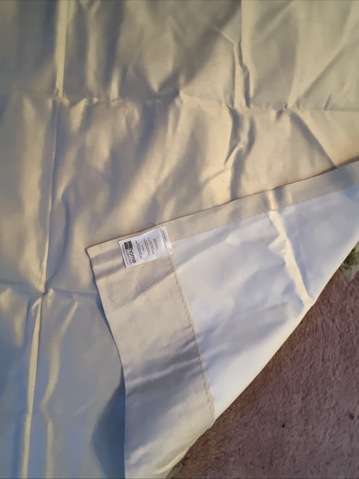 2 JC Penny Home Collection Curtain Panels 82”X39” Ivory Beige Tab Top Lined