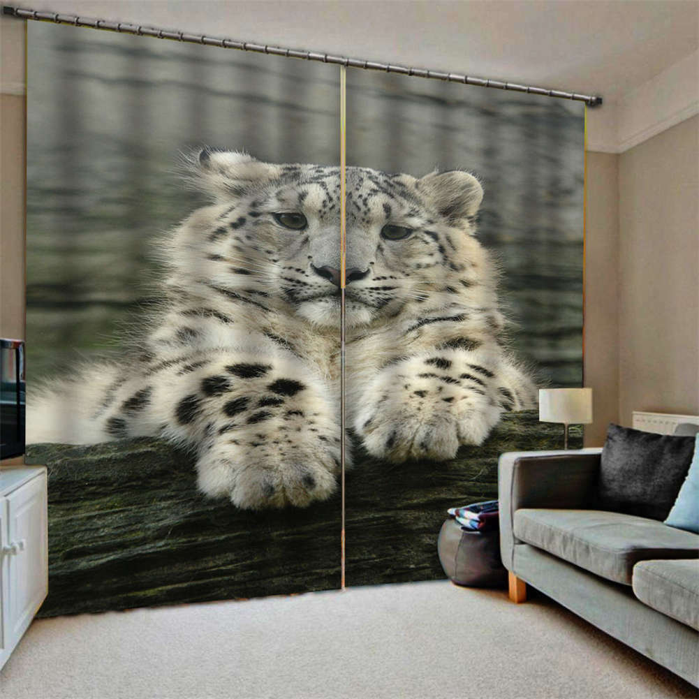 Grey Tiger Nice Orange Series Printing 3D Blockout Curtains Fabric Window