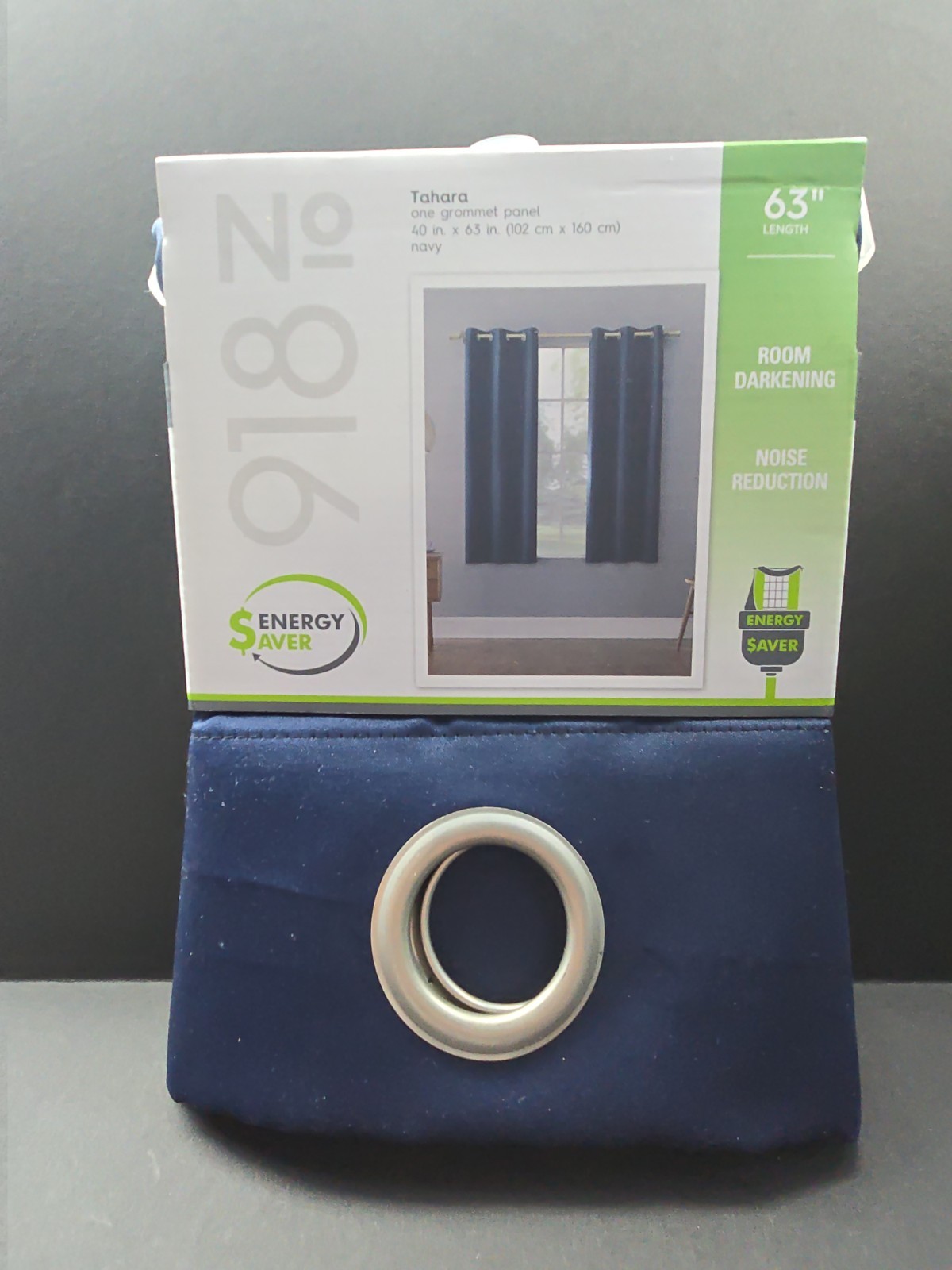 NO. 918 40″ x 63″ TAHARA Navy Grommet Window Panel NEW IN PACKAGE