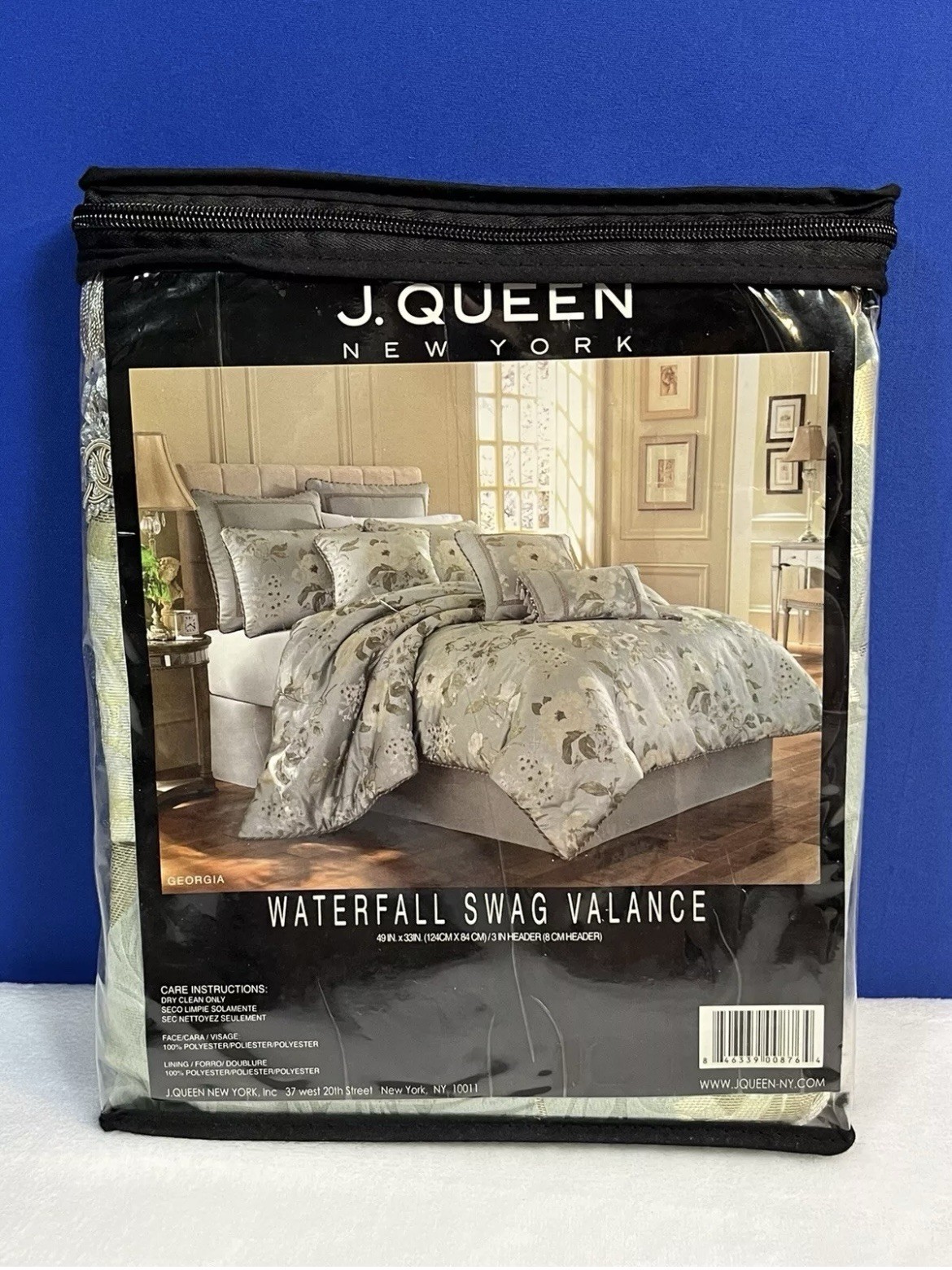 J. Queen New York GEORGIA Waterfall Swag Window Valance 42″x33″ Sage & Gold New