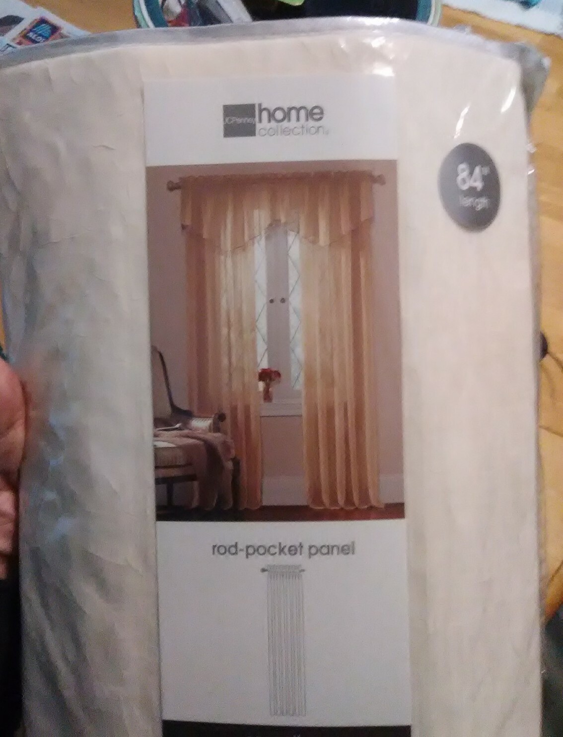 JC Penney Home Collection Rod-Pocket Panel 84″ Curtains 100% Poly Set of 2 Panel