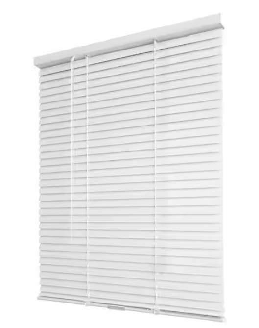 White Cordless Room Darkening Vinyl Mini Blinds with 1″ Slats 38.5″ W x 48″ L