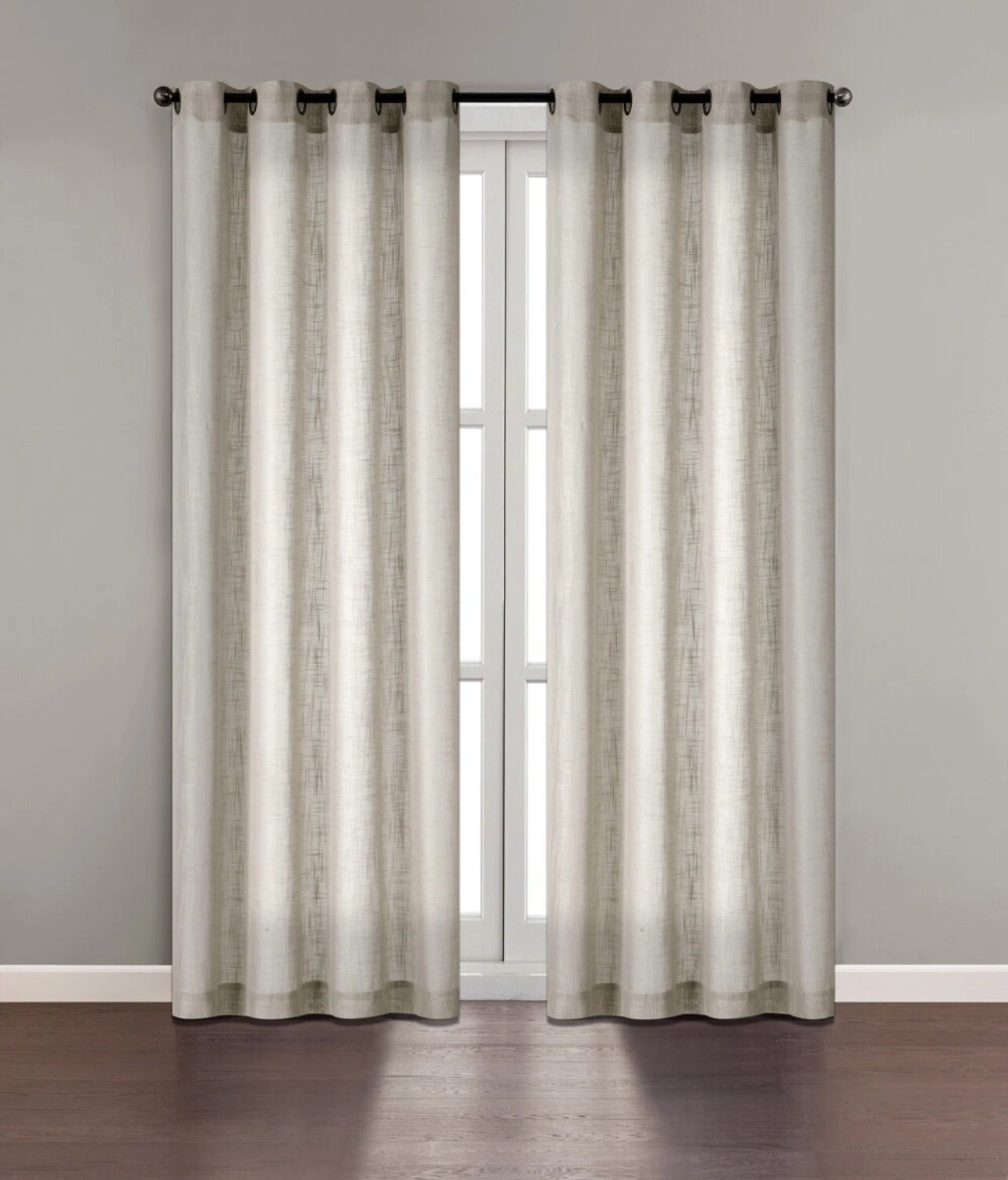 NWT Salon deMaison Tranquility Window Panel Sheer Beige linen curtain 54″ x 84″