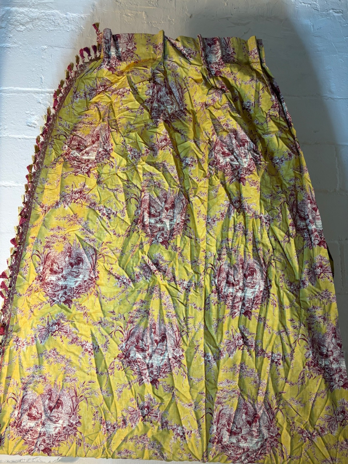 Waverly Curtain Panel Rooster La Petite Ferme Cabernet Custom 25 in x 82 in