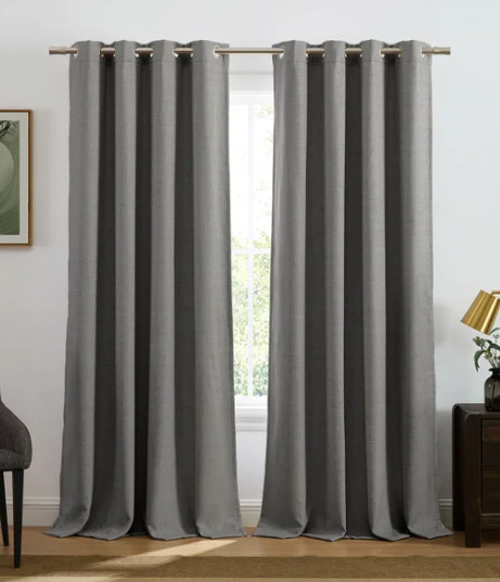 SunBlk Maxwell Total Blackout Panel Pair 52”x84” Grey UVG