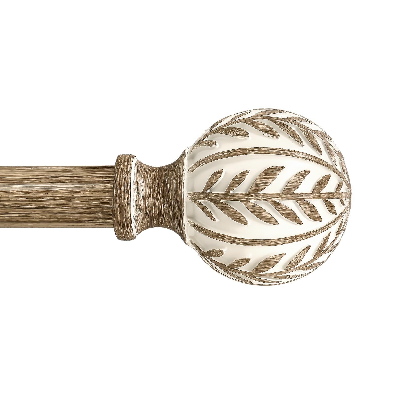 QDWIS Boho Wood Curtain Rods for Windows 36» – 88» (1 Pack), Weathered