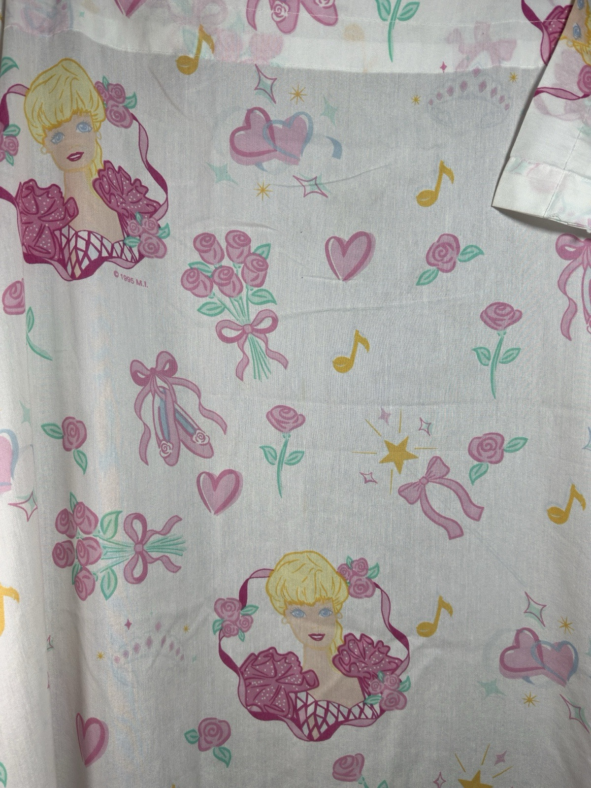 1995 Vintage Girls Ballerina Barbie Curtain Panels Vtg Mattel Clean