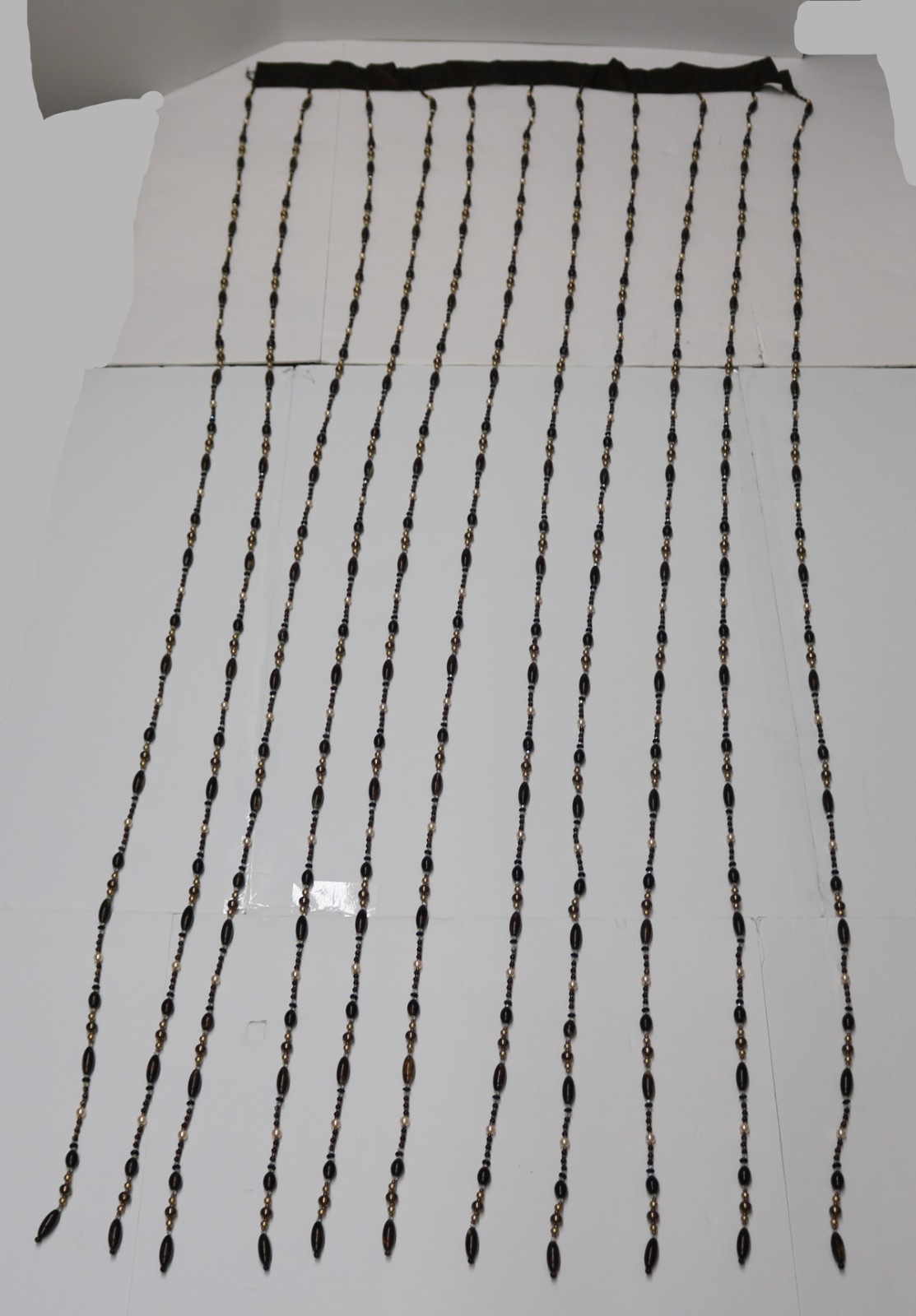 3x JC Penney rod pocket beaded Curtain panel Boho Gypsy Hippie 40×84 window door