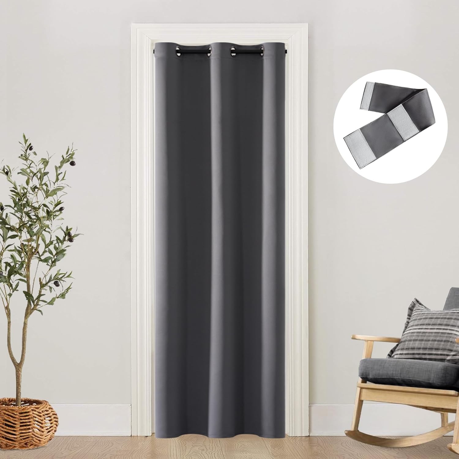 Doorway Curtain Easy Install, Blackout Thermal Grommt Panel, Closet Curtain for