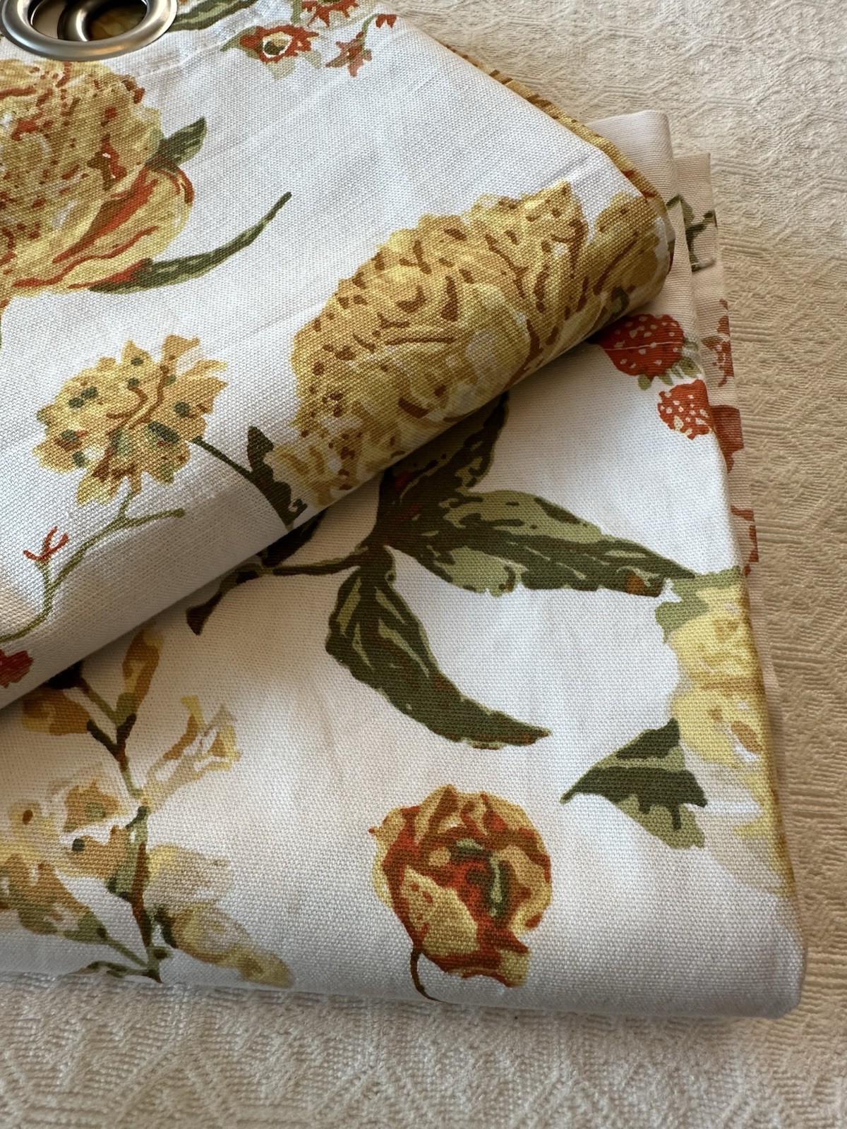 2 PDK Worldwide Enterprise Curtain Panels Botanical Floral 100% Cotton 48×84
