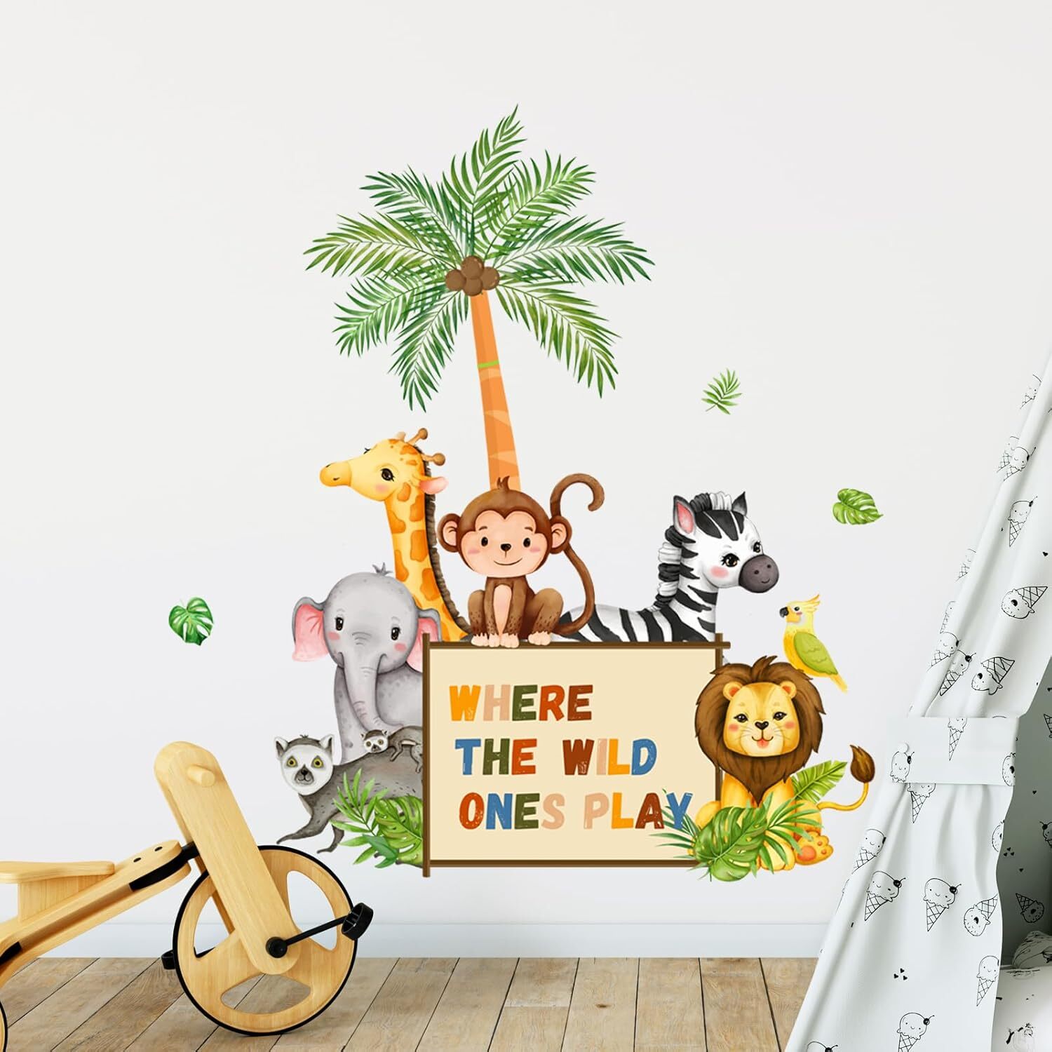 Supzone Jungle Animals Wall Decals Playroom Stickers Where The Wild…