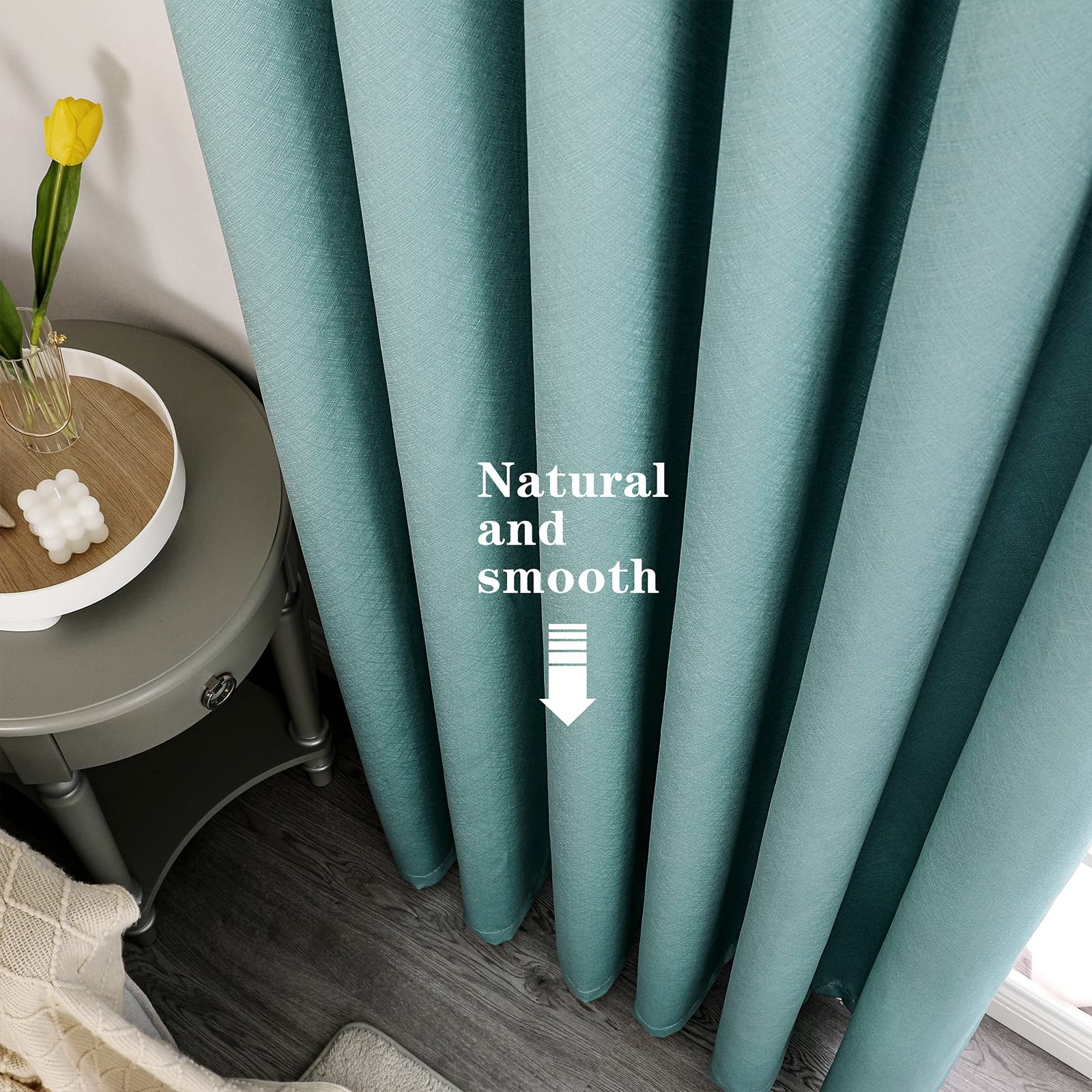 Full Blackout Curtains, 244cm Long, 2 Panels of Fabric, Eyelet, Noise Reducing…
