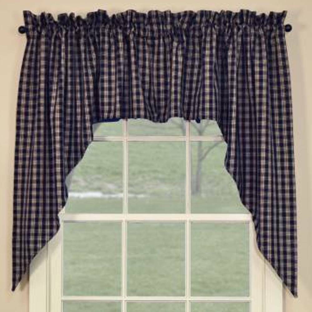 PD Sturbridge Navy Lined Gathered Swag 36 Inches