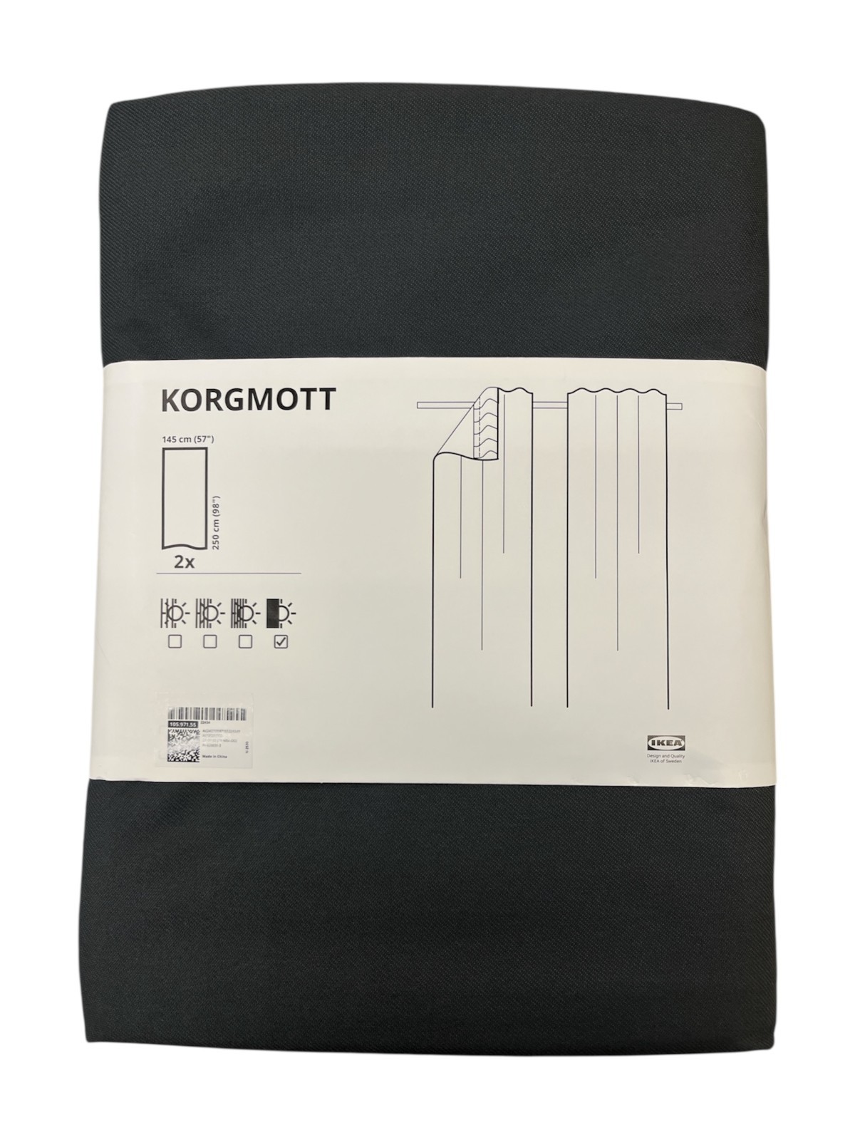 New IKEA KORGMOTT Blackout Curtains Dark Gray 145×250 cm (57×98 «) 105.971.55