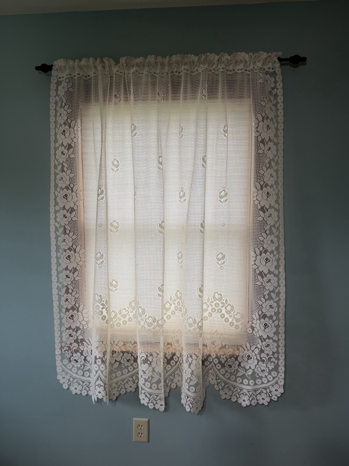 Heritage Lace Curtain Tier/Balloon Ivory, Ecru 60” X 62” New American Beauty