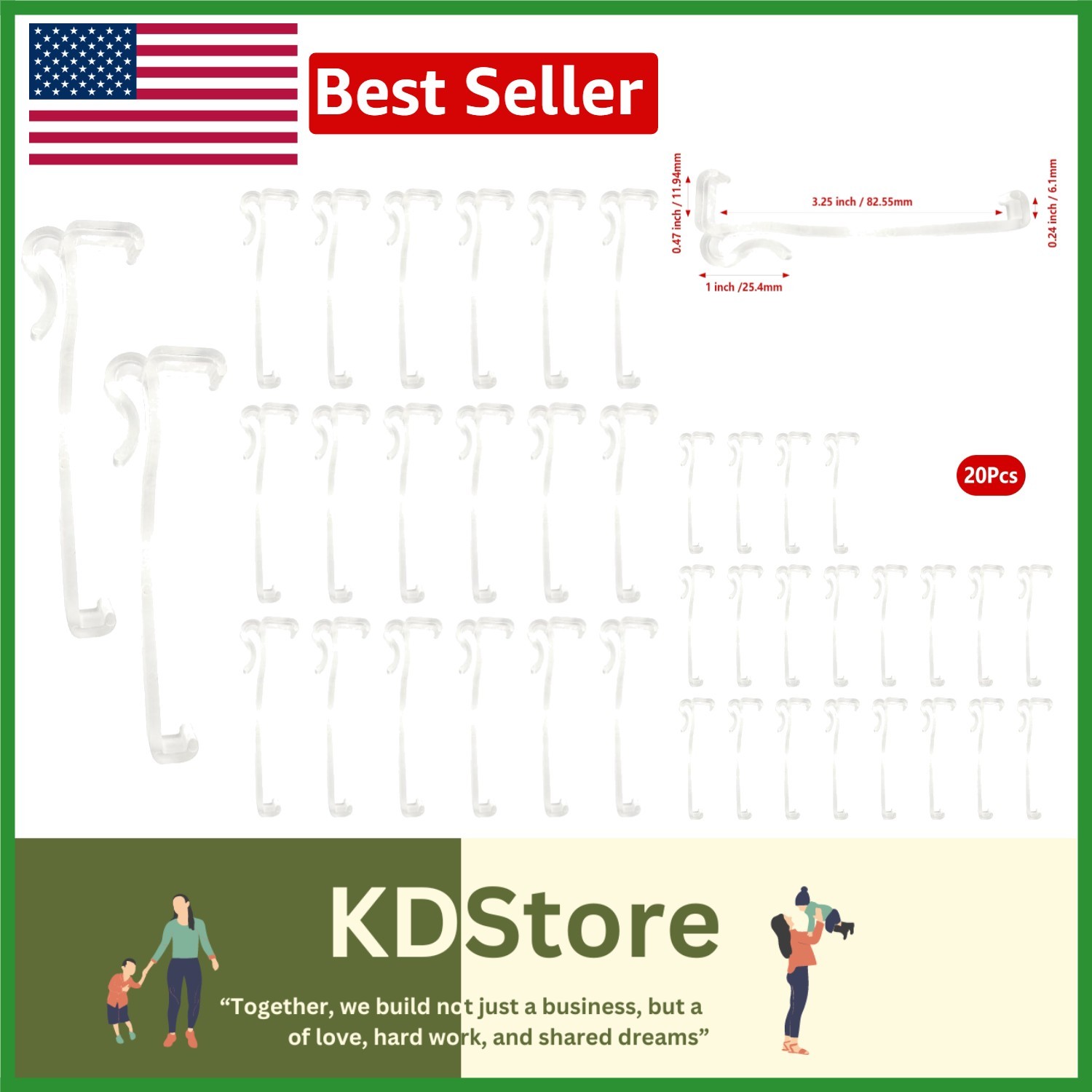 20 Pcs 3.25 Inch Clear Plastic Valance Clips for Horizontal Blinds Window Cov…
