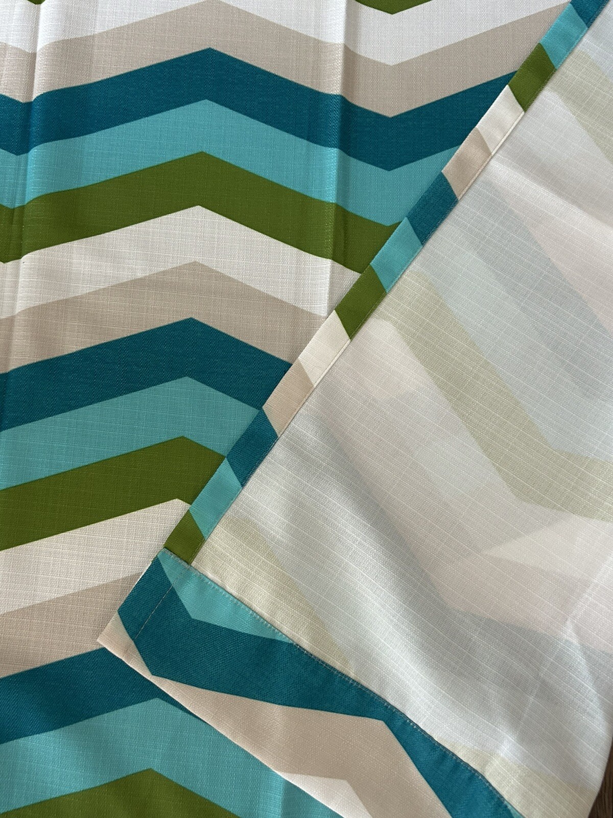 2 Target Room Essential Curtain Panels Rod Pocket Green Blue white chevron