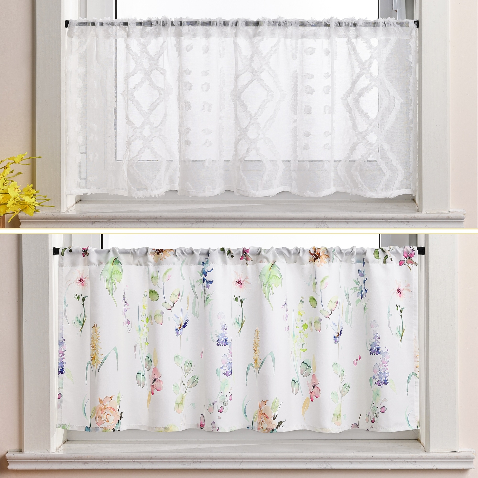 Panel curtain kitchen curtain bistro curtain with rod pull-through short gates modern