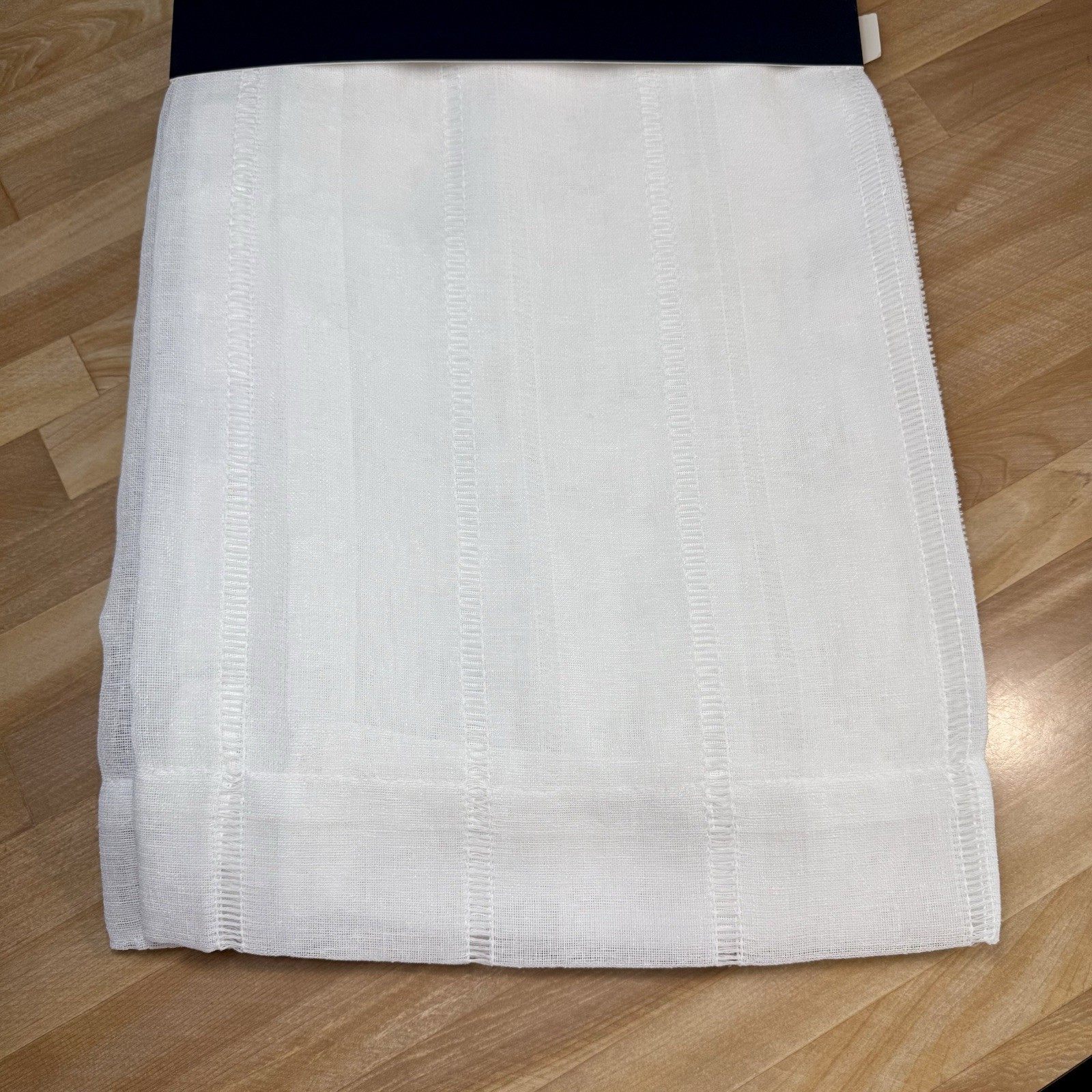 NEW Ralph Lauren 54”x84” White Hamilton Sheer 2 CURTAIN Panels Woven Stripes NWT