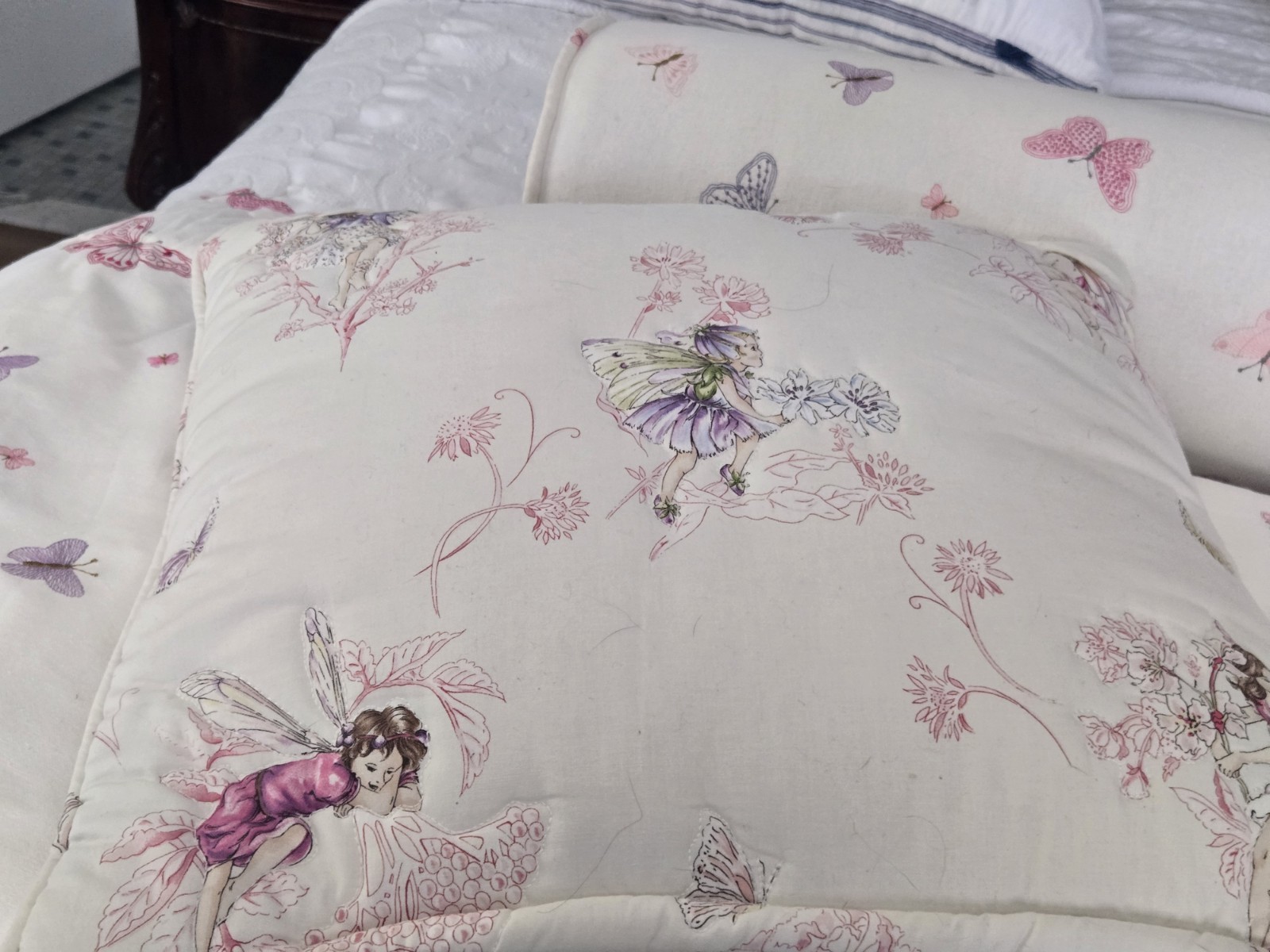 Custom Embroidered Butterfly Drapes 2 Panels 98” x 93” Lined w/ Matching Pillows